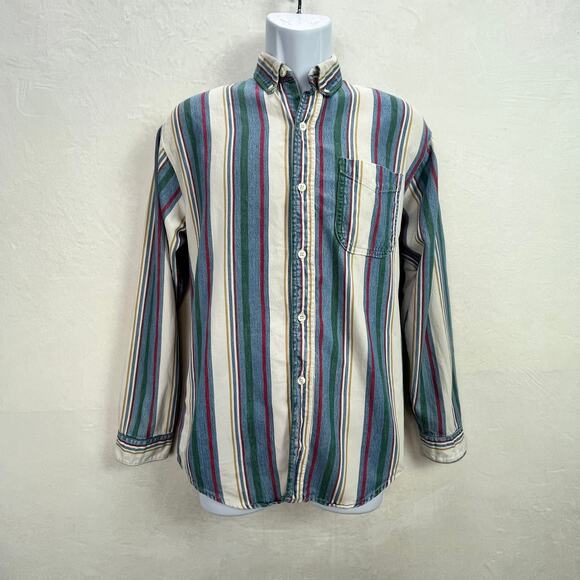 Bon Homme Vintage Striped Button Up Size L (16-18) Boys Made In USA 90s - Picture 1 of 11